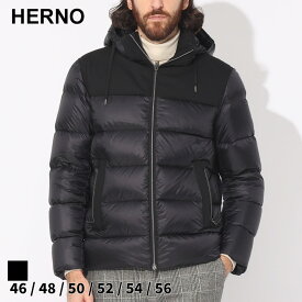 ヘルノ ダウン メンズ HERNO ダウンジャケット フード着脱 切り替え クロ 黒 ブランド アウター ジャケット ブルゾン レギュラーフィット 大きいサイズあり HRPI001094U