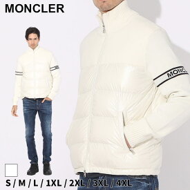 ◆エントリーでさらにポイント+4倍◆モンクレール ダウン メンズ MONCLER ダウンジャケット カーディガン ニット 切り替え ロゴ 白 シロ ブランド アウター ブルゾン 大きいサイズあり MC9B00016M1121 2024_vt