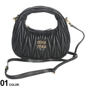 MIUMIU バッグ ミュウミュウ ワンダー マテラッセレザー ホーボーミニバッグ クロ 黒 ブランド 鞄 ショルダーバッグ コンパクト ミニバッグ レザー MIU5BP078N88 2024_vt