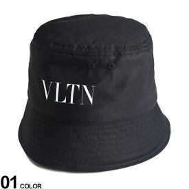 ヴァレンティノ 帽子 VALENTINO メンズ バケットハット バケハ ロゴ プリント クロ 黒 ブランド ハット シンプル ナイロン レディース VL3Y2HGA11WWQ 2024_vt