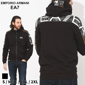 アルマーニ パーカー EMPORIO ARMANI EA7 エンポリオアルマーニ メンズ スウェット ジップパーカー ロゴ クロ 黒 ブランド トップス 裏毛 大きいサイズあり EA73DPM74PJEQZ sale_1_e