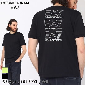 アルマーニ Tシャツ EMPORIO ARMANI EA7 エンポリオアルマーニ メンズ カットソー 半袖 バックプリント 黒 クロ ブランド トップス シャツ 大きいサイズあり EA73DUT02PJTJZ
