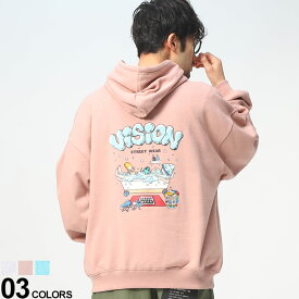 ◆エントリーでさらにポイント+4倍◆VISION STREET WEAR (ヴィジョンストリートウェア) バスタイム プリント プルオーバー パーカーメンズ 男性 トップス フード スウェット プルパーカー 裏毛 4305014