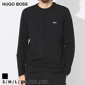 ◆エントリーでさらにポイント+4倍◆ヒューゴボス Tシャツ 長袖 HUGO BOSS メンズ ロンT ロゴ 黒 クロ ブランド トップス レギュラーフィット 大きいサイズあり HB50506365 SALE_1_a