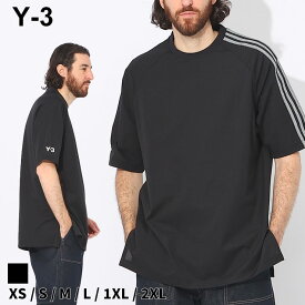 Y-3 Tシャツ ワイスリー メンズ カットソー 半袖 スリーストライプ 袖ロゴ 3S SS TEE 黒 クロ ブランド トップス シャツ 大きいサイズあり Y3IR6265