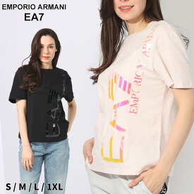アルマーニ Tシャツ EMPORIO ARMANI EA7 エンポリオアルマーニ レディース カットソー ロゴ プリント 半袖 白 シロ 黒 クロ ブランド トップス シャツ 大きいサイズあり EA7L3DTT25TJTYZ