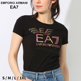 アルマーニ Tシャツ EMPORIO ARMANI EA7 エンポリオアルマーニ レディース カットソー ロゴ プリント 半袖 クロ 黒 ブランド トップス シャツ 大きいサイズあり EA7L3DTT30TJFKZ