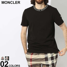 モンクレール Tシャツ MONCLER メンズ カットソー 半袖 ネックロゴ 袖ロゴワッペン クルーネック 白 シロ 黒 クロ ブランド トップス シャツ レギュラーフィット 大きいサイズあり MC8C000248390T