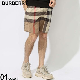 ◆エントリーでさらにポイント+4倍◆バーバリー ショートパンツ BURBERRY メンズ ショーツ スイムショーツチェック柄 インナーメッシュ ポケット付き ウエストコード ブランド ボトムス 水着 大きいサイズあり リラックスフィット BBGUILDES