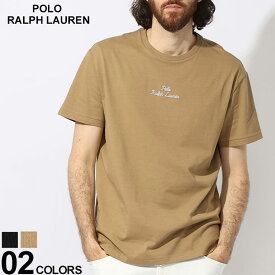 ポロラルフローレン Tシャツ POLO RALPH LAUREN メンズ カットソー 半袖 フロント刺繍 裾ロゴ 黒 クロ ベージュ ブランド トップス シャツ RL710936585