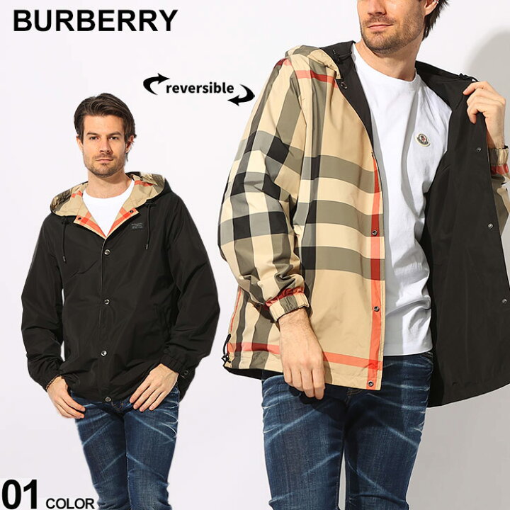 楽天市場】バーバリー BURBERRY リバーシブル 大判チェック フルボタン  