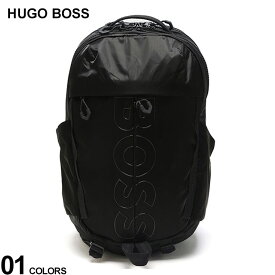 ◆エントリーでさらにポイント+4倍◆HUGO BOSS (ヒューゴボス) アウトラインロゴ コーティングベロア マルチポケット バックパック HB50513068 ブランド メンズ 男性 バッグ 鞄 リュック バックパック