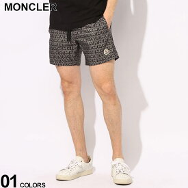 ◆エントリーでさらにポイント+4倍◆モンクレール MONCLER モノグラムプリント バックポケット インナーメッシュ スイムショーツ MC2C00001597DA ブランド メンズ 男性 ボトムス 水着 スイムパンツ ショーツ