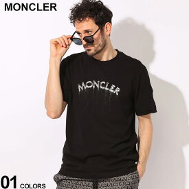 ◆エントリーでさらにポイント+4倍◆モンクレール MONCLER グラフィクロゴ 袖シリコンロゴパッチ クルーネック 半袖 Tシャツ MC8C0000289A17 ブランド メンズ 男性 トップス Tシャツ 半袖 シャツ