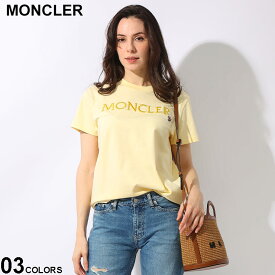 MONCLER (モンクレール) フロントロゴ刺繍＆ワッペン クルーネック 半袖 Tシャツ MCL8C00006829HP ブランド レディース トップス Tシャツ 半袖 シャツ
