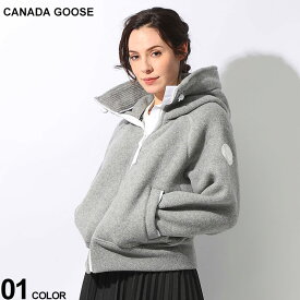 CANADA GOOSE (カナダグース) ウール ディスクロゴ フルジップ フリースパーカー CHILLIWACK CGL7102W1 ブランド レディース アウター 起毛 パーカー