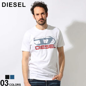 DIESEL (ディーゼル) Dロゴ＆78グラフィック プリント クルーネック 半袖 Tシャツ SLIMFIT DSA125020GRAI ブランド メンズ 男性 トップス ティーシャツ 半袖 ストリート