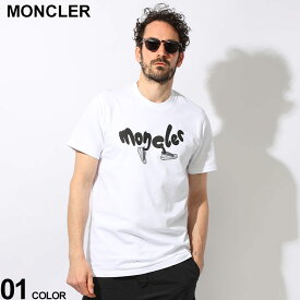MONCLER (モンクレール) ランニング グラフィック ロゴ クルーネック 半袖 Tシャツ MC8C000138390T ブランド メンズ 男性 トップス ティーシャツ 半袖 ハイブランド