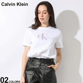 Calvin Klein (カルバンクライン) エンボスロゴ クルーネック 半袖 Tシャツ CKLJ20J223264 ブランド レディース トップス Tシャツ 半袖 シャツ