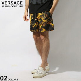 VERSACE JEANS COUTURE (ヴェルサーチェ ジーンズ クチュール) ウォーターカラー ウエストコード 前閉じ ショートパンツ VC76GAD115 ブランド メンズ 男性 ボトムス SALE_3_a