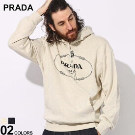 PRADA (プラダ) 裏毛 ロゴ刺繍 ポケット付き プルオーバー パーカー PRUJL24BS23213 ブランド メンズ 男性 トップス プルオーバー スウェット 長袖 sale_1_e