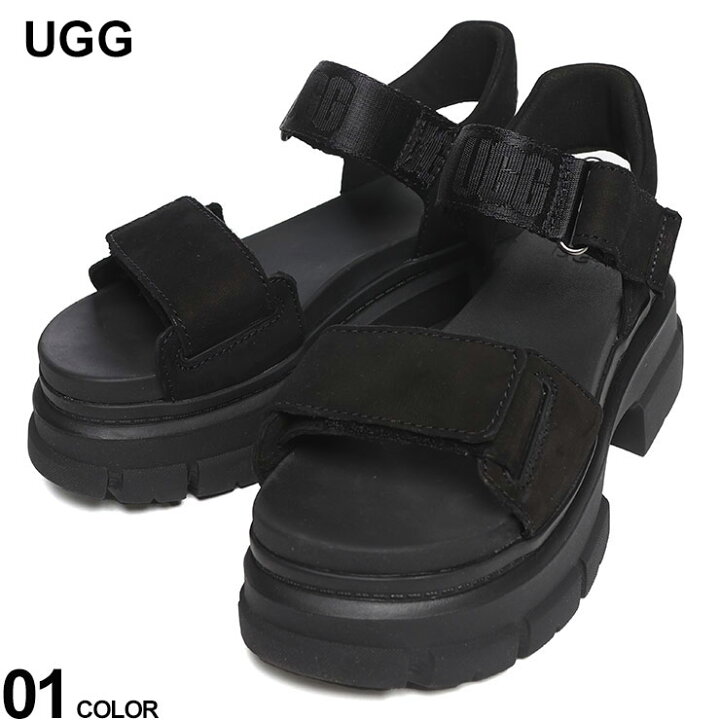 楽天市場】UGG (アグ) レザー ロゴ入りウェビングアッパー ストラップ 