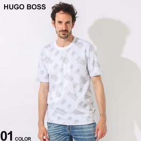 ◆エントリーでさらにポイント+4倍◆HUGO BOSS (ヒューゴボス) モノグラム 総柄 クルーネック 半袖 Tシャツ HB5054100 ブランド メンズ 男性 トップス Tシャツ 半袖 シャツ