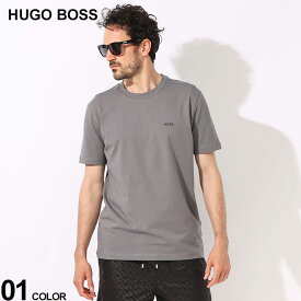 ◆エントリーでさらにポイント+4倍◆HUGO BOSS (ヒューゴボス) ストレッチ エンボスロゴ ベーシック クルーネック 半袖 Tシャツ HB50506373 ブランド メンズ 男性 トップス Tシャツ 半袖 シャツ