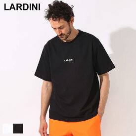 ◆エントリーでさらにポイント+4倍◆LARDINI (ラルディーニ) コットン100％ ゴシックロゴ クルーネック 半袖 Tシャツ LDLTMC7062080 ブランド メンズ 男性 トップス Tシャツ 半袖 シャツ