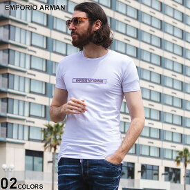EMPORIO ARMANI (エンポリオ アルマーニ) オーガニックコットン BOXロゴ クルーネック 半袖 Tシャツ EAU1110354R517 ブランド メンズ 男性 トップス アンダーシャツ 部屋着