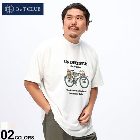 B＆T CLUB (ビーアンドティークラブ) 冷感 シルクタッチ ストレッチ サイクリングプリント 半袖 Tシャツ BTAIM24SU05 大きいサイズ メンズ トップス Tシャツ 半袖 クルー