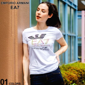 EMPORIO ARMANI EA7 (エンポリオ アルマーニ) ラインストーン イーグルグラデーションプリント クルーネック 半袖 Tシャツ EA7L3DTT30TJFKZ ブランド レディース トップス Tシャツ 半袖 シャツ