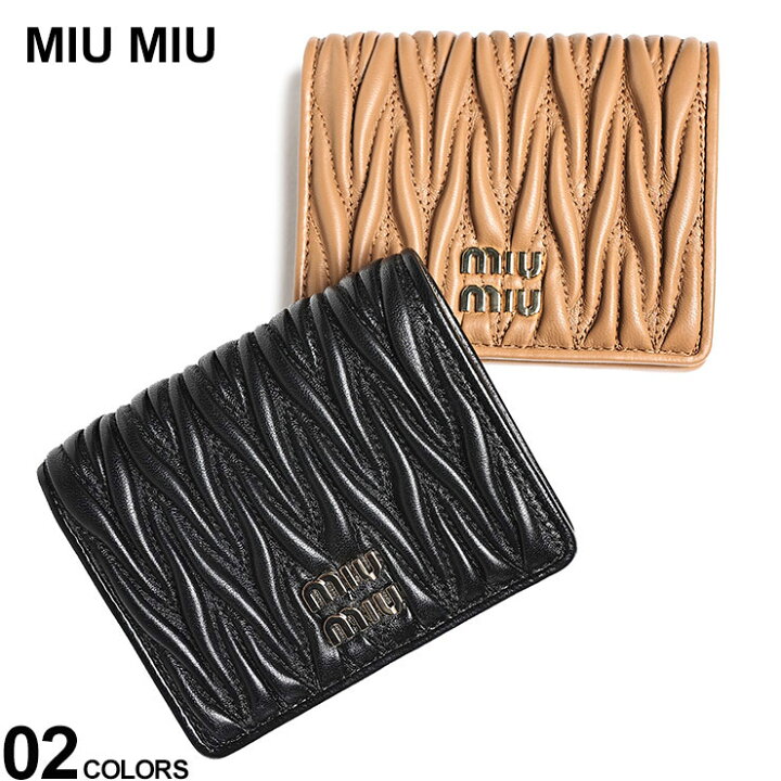 楽天市場】ミュウミュウ MIUMIU マテラッセレザー メタルロゴ 二つ折り 