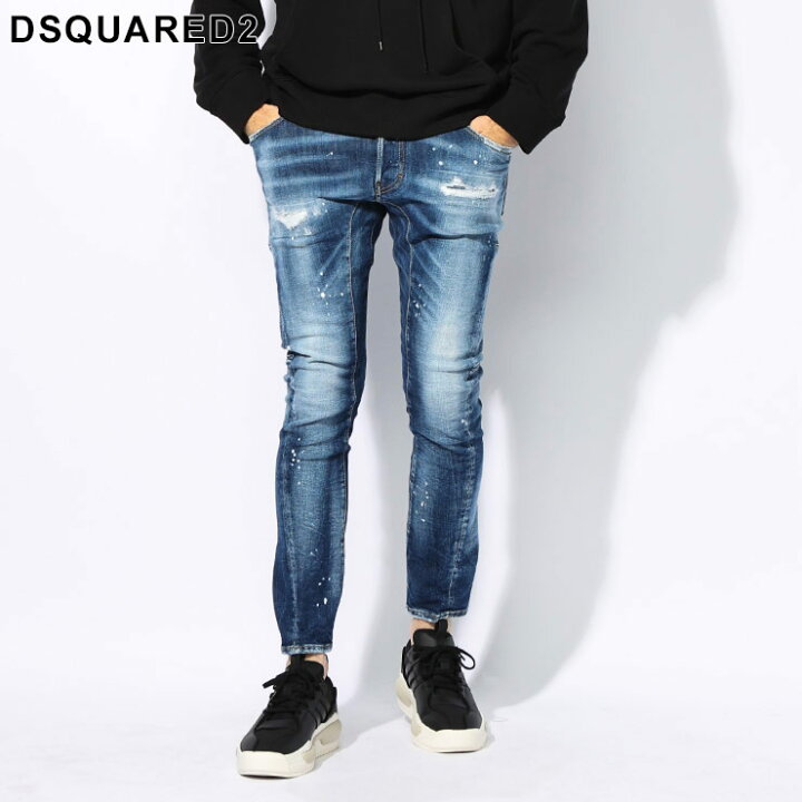 楽天市場】ディースクエアード DSQUARED2 ダメージ＆ウォッシュ フェル 
