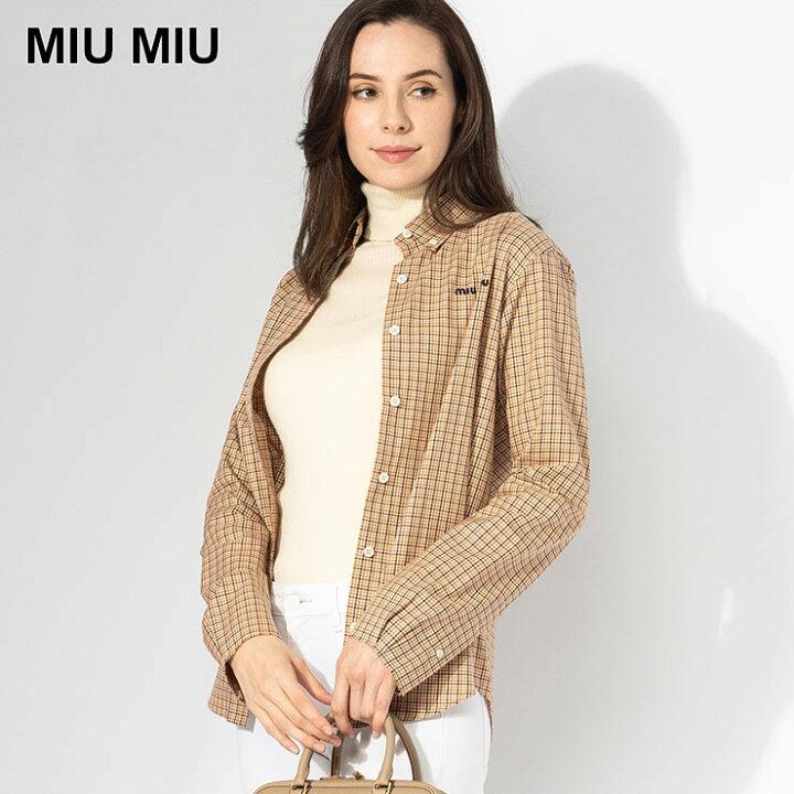 楽天市場】MIU MIU ミュウミュウ ボタンダウン ストレートフィット  