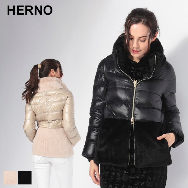 楽天市場】ヘルノ HERNO フェイクファー フルジップ ダウンジャケット 