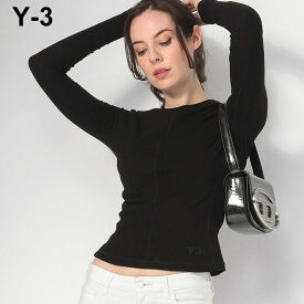 ワイスリー Y-3 ワンポイントロゴ スリムフィット クルーネック 長袖 Tシャツ FITTED LS TEE Y3LHY1251 ブランド レディース 女性 トップス Tシャツ ストレッチ スリム フィット スポーツ