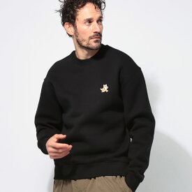 【10%OFFクーポン配布中】 メゾン キツネ Maison Kitsune 裏起毛 フォックス刺繍 クルーネック スウェットシャツ KNNM00313KM0307 ブランド メンズ 男性 トップス トレーナー 長袖 スウェット プルオーバー sale_1_e