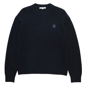 【10%OFFクーポン配布中】 メゾン キツネ Maison Kitsune ウール×カシミヤ混 リブ編み 刺繍パッチ クルーネック ニット KNLM00818KT1093 ブランド メンズ 男性 トップス ニット セーター プルオーバー 長袖 sale_1_f