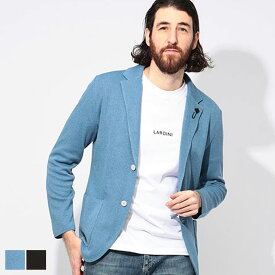 【10%OFFクーポン配布中】 ラルディーニ LARDINI コットンリネン シングル ニット ジャケット LDLJM70ES64005 ブランド メンズ 男性 アウター ジャケット テーラード ニットジャケット ビジカジ