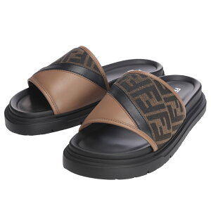 フェンディ FENDI FFジャカード ダイアゴナル レザー スライド サンダル FD7X1674AF5T ブランド メンズ 男性 シューズ サンダル ドレッシー モード