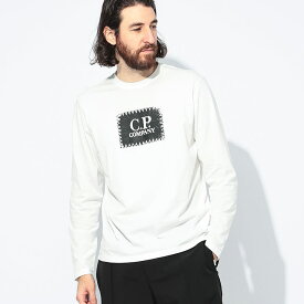 シーピーカンパニー C.P COMPANY ロゴプリント クルーネック 長袖 Tシャツ LOGO CPTS137A005100W ブランド メンズ 男性 トップス Tシャツ ロンT コットン プリント sale_1_b