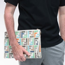 フェンディ FENDI マルチロゴ ストラップ付 クラッチバッグ FD8N0178AJB8 ブランド メンズ 男性 バッグ 鞄 クラッチ セカンドバッグ キャンバス sale_5_a