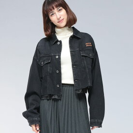 【10%OFFクーポン配布中】 ミュウミュウ MIU MIU 胸ロゴ フルボタン デニムジャケット MIUGWB15817OL ブランド レディース アウター ジャケット デニム Gジャン