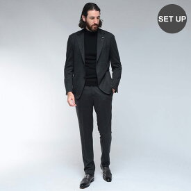 LARDINI (ラルディーニ) ストレッチ 無地 シングル ノータック スーツ JERSEY　S,120 LD149CN65700 ブランド メンズ 男性 スーツ ビジネス フォーマル メンズスーツ