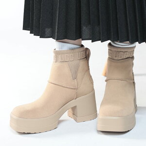 アグ ブーツ 靴 UGG レディース ニットゴア ロゴ ショートブーツ 厚底 盛れる レザー スクエアトゥ モクシー チェルシー サンド Moxy Chelsea UGGL1171475 ブランド シンプル 大人 かわいい ギャル