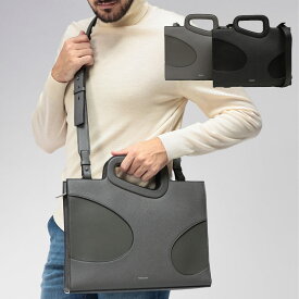サルヴァトーレフェラガモ バッグ メンズ Salvatore Ferragamo ロゴ レザー ブリーフケース 2WAY ショルダー バッグ FG241314 ブランド 鞄 ブラック グレー プレゼント ギフト