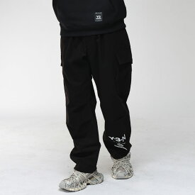 ワイスリー カーゴパンツ メンズ Y-3 ネイバーフッド NEIGHBORHOOD コラボ ロゴ プリント ワイド カーゴ パンツ NBHD CARGO PANTS Y3JW7003 ブランド ボトムス ブラック