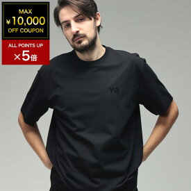 【最大10,000円OFFクーポン配布中】ワイスリー メンズ Tシャツ 半袖 Y-3 胸ロゴ クルーネック コットン カットソー Tシャツ Y3KQ9783 ブランド トップス ブラック