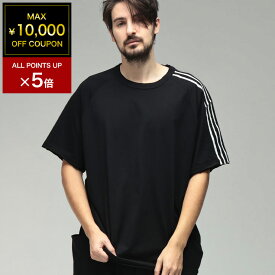 【最大10,000円OFFクーポン配布中】ワイスリー メンズ Tシャツ 半袖 Y-3 バック ロゴ スリーストライプ クルーネック カットソー Tシャツ Y3KQ9793 ブランド トップス ブラック